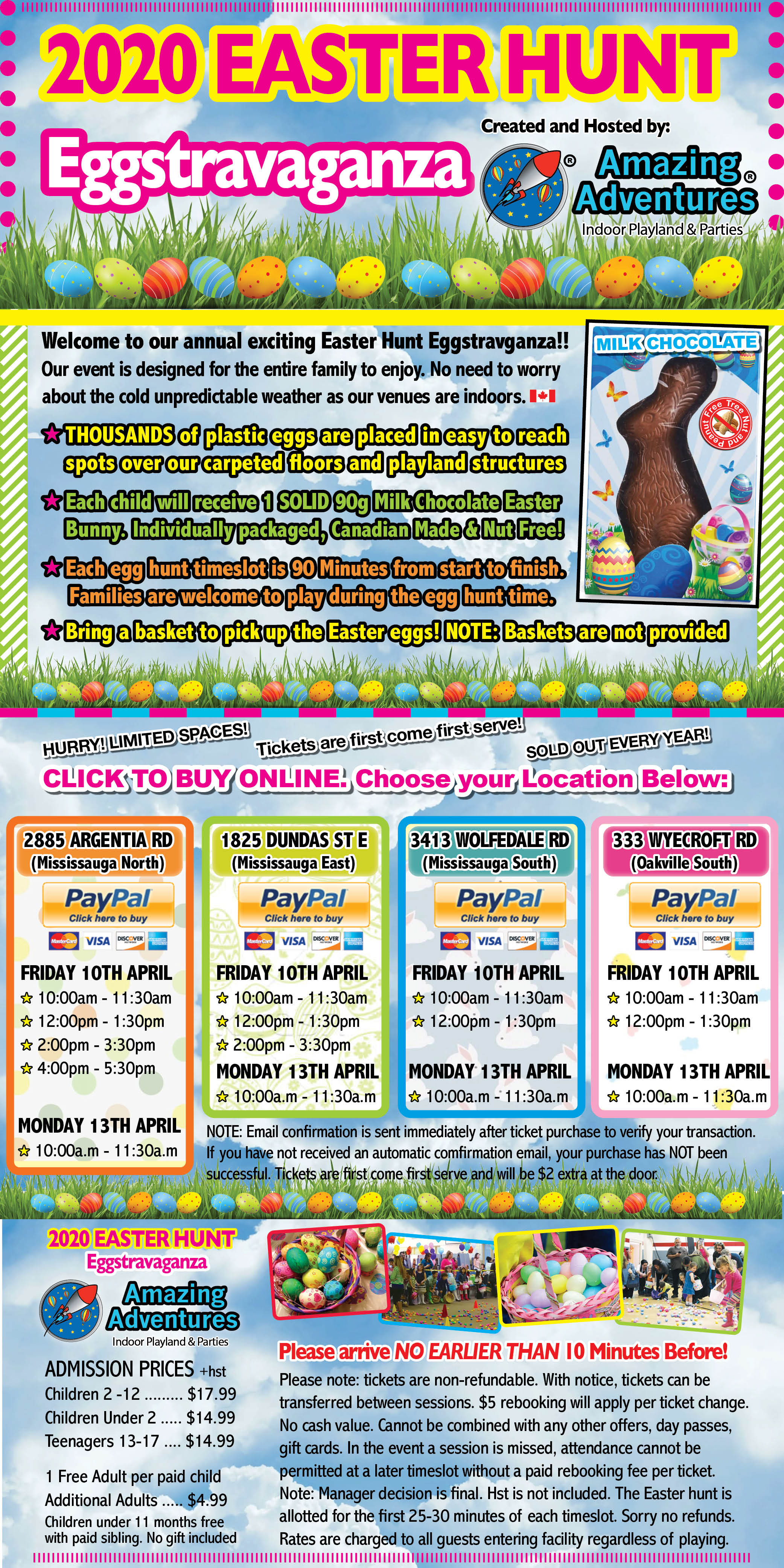 2020 Easter Egg Hunt Mississauga Brampton Oakville Toronto Milton